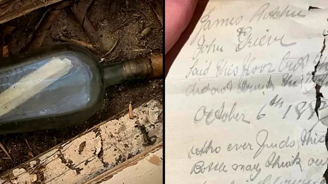Un instalator a găsit, sub podea, un bilețel straniu scris în urmă cu 135 de ani: 