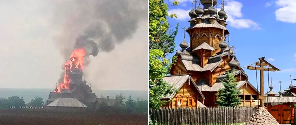 O mănăstire veche de 500 de ani, incendiată în Ucraina: „O altă crimă a barbarilor ruși pentru care nu există nimic sacru”