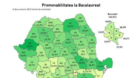 REZULTATE BAC 2013 pe EDU.RO. Ce rată de promovare a înregistrat fiecare județ în sesiunea de toamnă