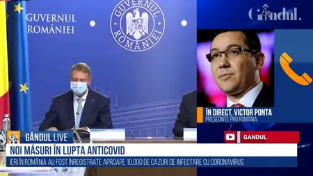 GÂNDUL LIVE. Victor Ponta, președinte Pro România: Economia va fi distrusă pe 7-8 decembrie, vom intra în lockdown exact în perioada de sărbători