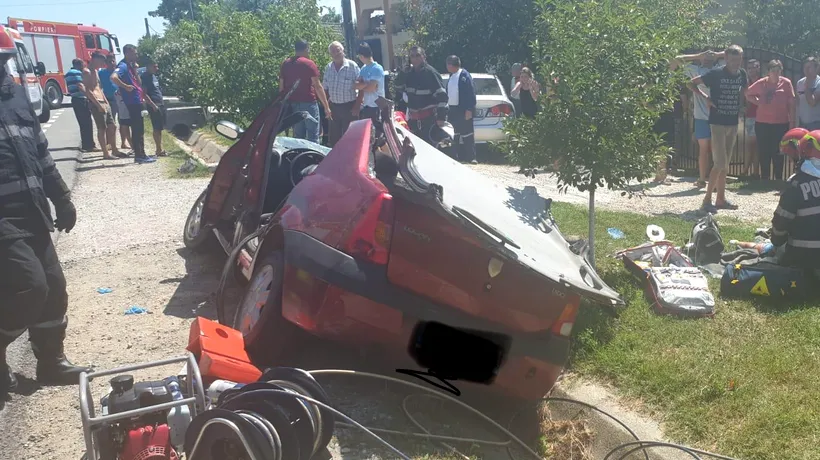 Accident în Gorj: Șase persoane, între care trei copii, rănite - FOTO 