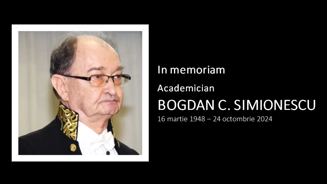 Fostul vicepreşedinte al Academiei Române a murit. Bogdan Simionescu, MENTOR al multor generații de chimiști
