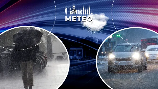 Schimbare radicală a vremii. După zile cu 20 de grade, se întorc ninsorile și ploile abundente. Mai multe atenționări de cod galben intră în vigoare până luni