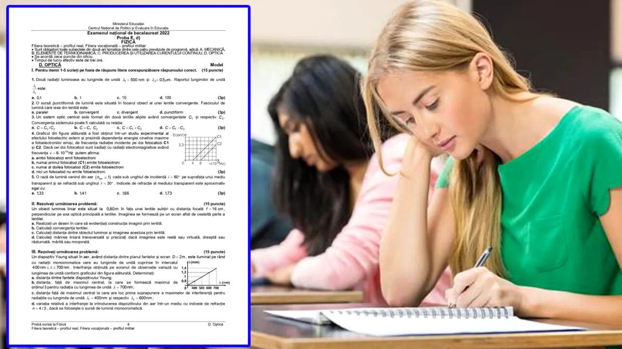 BAC 2022 | Ce subiecte au picat la fizică + baremul de corectare