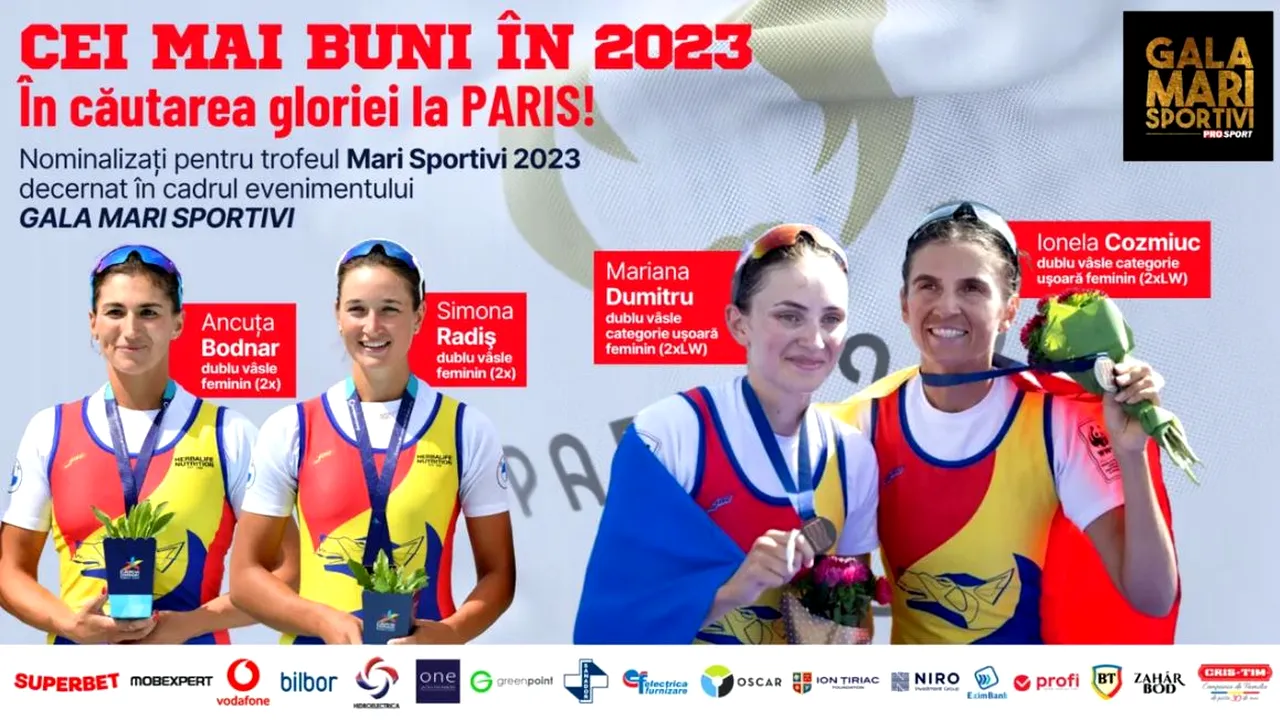 Gala Mari Sportivi ProSport 2023! Cele 4 canotoare în care ne punem speranțe la Paris: Simona Radiș, Ancuța Bodnar, Ionela Cozmiuc, Mariana Dumitru