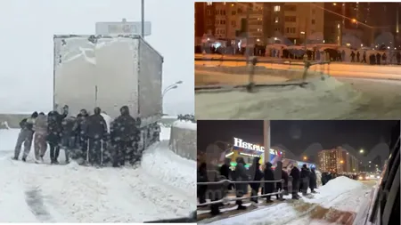 Haos din cauza ninsorilor. Moscova este blocată, transportul public este aproape paralizat