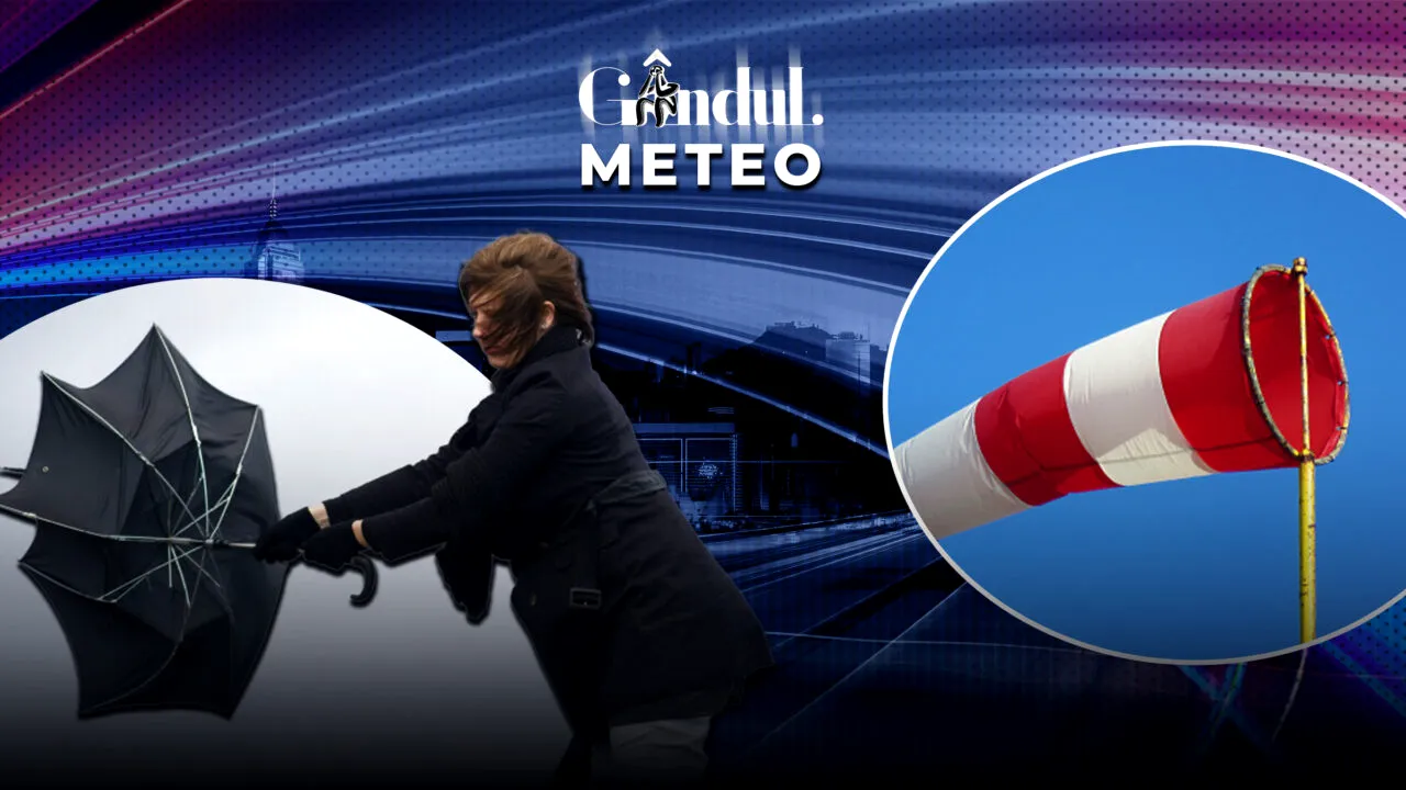 Se întețește vântul în orele următoare. În ce regiuni va bate cu 70 km/h. Prognoza ANM pentru Gândul