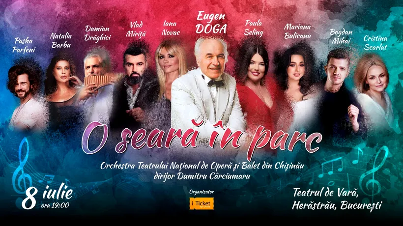 „O seară în parc”, un CONCERT grandios cu maestrul Eugen Doga și alte nume mari ale muzicii românești pe scena Teatrului de Vară Herăstrău