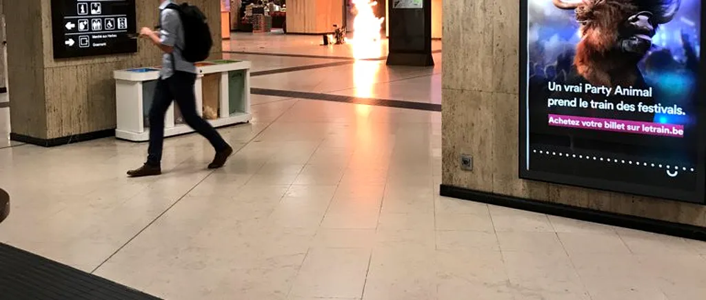 Alertă teroristă la Bruxelles: Atacator cu centură explozivă, împușcat mortal de militari