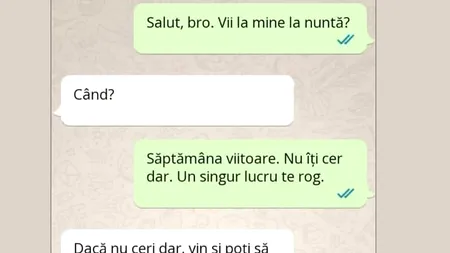 Bancul de joi | „Salut, bro! Vii la mine la nuntă?”
