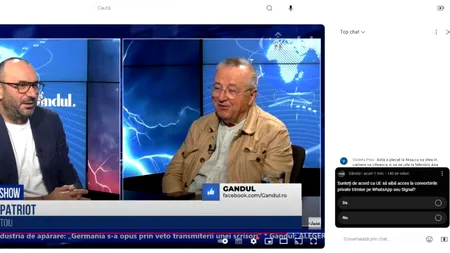 Poll Marius Tucă Show: „Sunteți de acord ca UE să aibă acces la convorbirile private trimise pe WhatsApp sau Signal?”