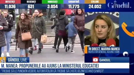 GÂNDUL LIVE. Inspector general adjunct ISMB, despre propunerile pentru reluarea cursurilor: Este un document intern / E foarte important scenariul final ca să ne putem adapta și să identificăm soluții