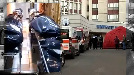 EXCLUSIV | Imaginile care arată că România a ajuns noua Lombardia. Zeci de morți de COVID-19, în saci negri, înșirați pe tărgi la morga din Spitalul Universitar (VIDEO)