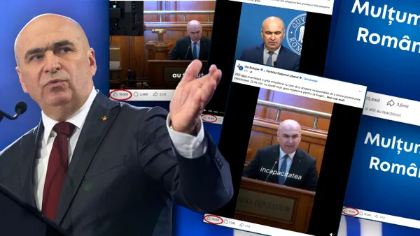Situație bizară pe pagina de Faceboook a fostului premier Ilie Bolojan. Ultimele 4 postări au exact 10 mii de reacții, după ce a avut postări și cu peste 100 de mii de „like-uri”