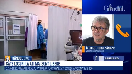 GÂNDUL LIVE. Câte paturi de terapie intensivă are România? Dorel Săndesc:. „Numărul real, funcțional, este mult mai mic decât statistica oficială”