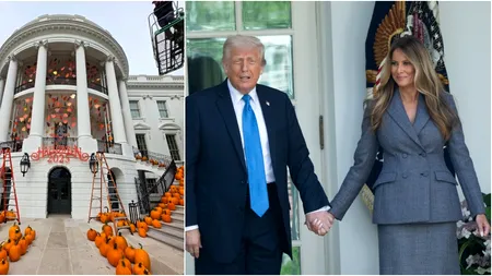 Halloween spectaculos la Casa Albă! Președintele Donald Trump și Melania au găzduit mii de copii și au împărțit cadouri colindătorilor