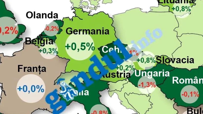HARTA RECESIUNII ÎN EUROPA. Cum au evoluat economiile din Uniunea Europeană la începutul anului 2012