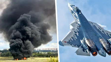 Un avion de vânătoare rusesc Su-57 s-a prăbușit lângă Moscova în timpul unui zbor de antrenament. Care este cauza accidentului