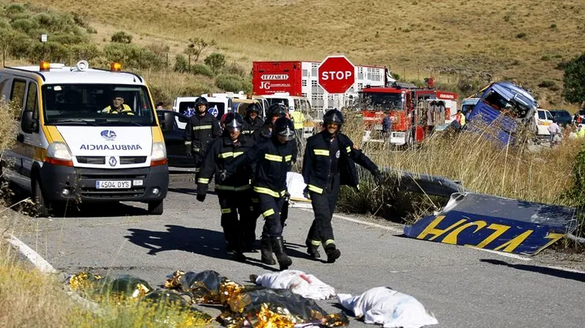 Nouă morți într-un accident de autocar produs în centrul Spaniei