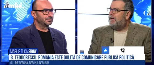 VIDEO | Bogdan Teodorescu: „Spațiul public românesc este gol de comunicarea oficială. Pentru a domina un spațiu, trebuie să-l contracomunici. UDMR-ul, dacă se distanțează de <i class='ep-highlight'>Orban</i>, nu mai intră în Parlament”