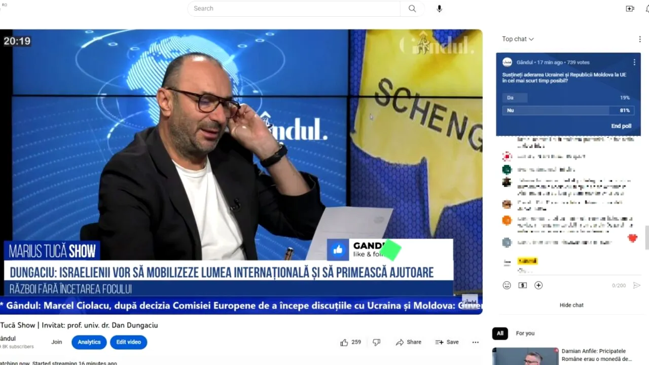 POLL Marius Tucă Show: „Susțineți aderarea Ucrainei și Republicii Moldova la UE, în cel mai scurt timp posibil?”