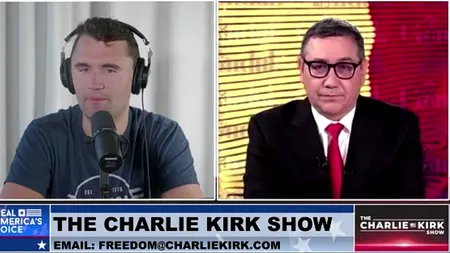 Victor Ponta, intervievat de Charlie Kirk: Criza și SUPĂRAREA oamenilor pornesc de la ideea că nu ni se acceptă votul dacă NU este direcția dorită