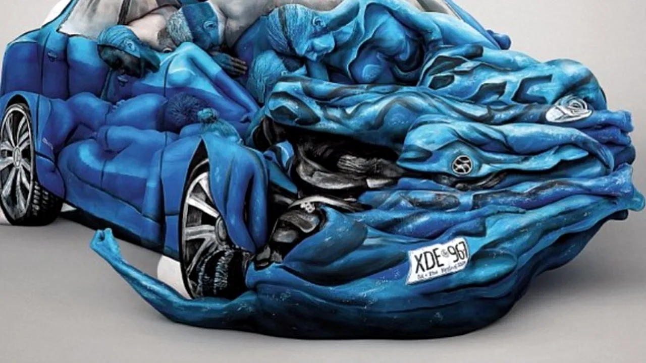 GALERIE FOTO. Campanie inedită pentru siguranța rutieră din Australia. Cum a fost realizată mașina din imagine. VIDEO