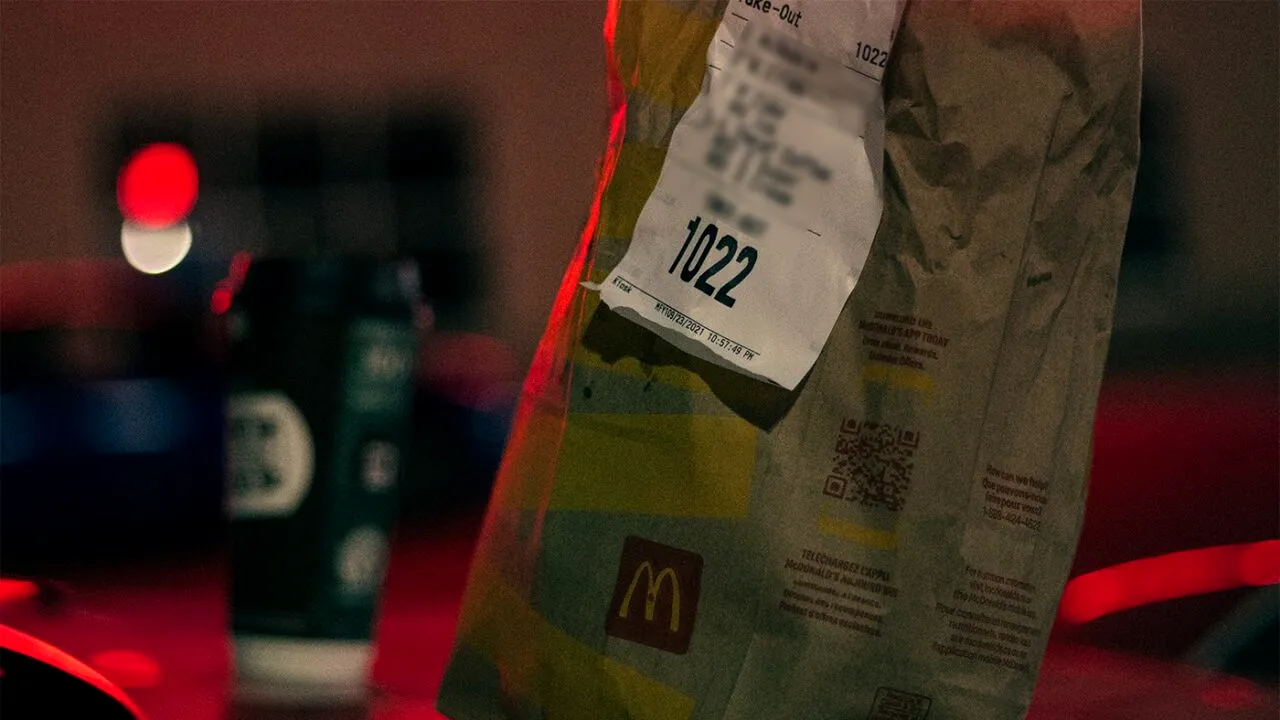 Ireal ce a comandat o femeie de la McDonalds, noaptea, după ce s-a îmbătat. Când livratorul i-a adus sacoșa la ușă, a rămas mască