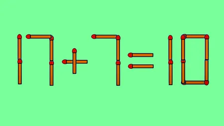 Test de inteligență | Mutați un singur CHIBRIT, pentru a transforma 17+7=10 într-o egalitate corectă