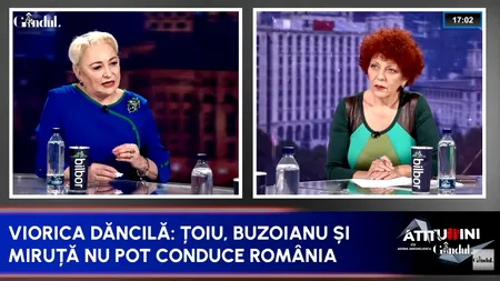 România nu își mai permite experimente politice. Viorica Dăncilă: „Ce să faci cu Țoiu, Buzoianu și Miruță? Oamenii aceștia nu pot conduce țara.”