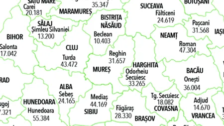 Care e al doilea cel mai mare oraș din fiecare județ. HARTA completă