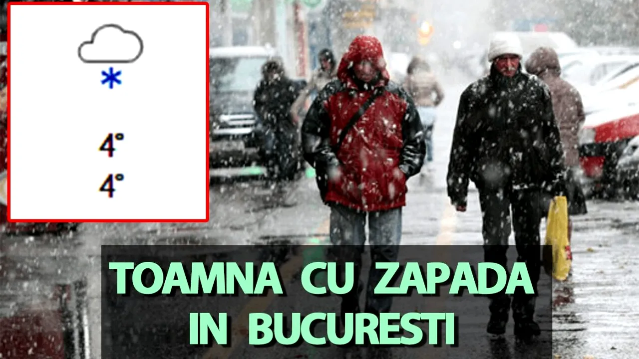 Toamnă cu ZĂPADĂ în București. Meteorologii Accuweather anunță data exactă când ninge prima dată în Capitală și în celelalte orașe din România