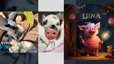 Purcelușa Peppa, în pericol să-și piardă supremația! Luna de la Satu Mare, crescută și educată ca animal de companie, personaj într-o carte biografică