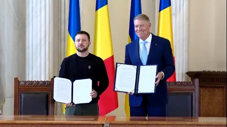 VIDEO | Declarație comună semnată la București de Zelenski și Klaus Iohannis: „Ne concentrăm pentru a ajuta Ucraina să câștige războiul”