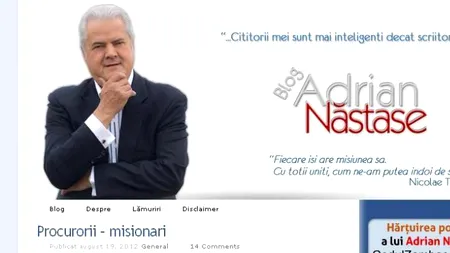 Adrian Năstase, pe blog: 