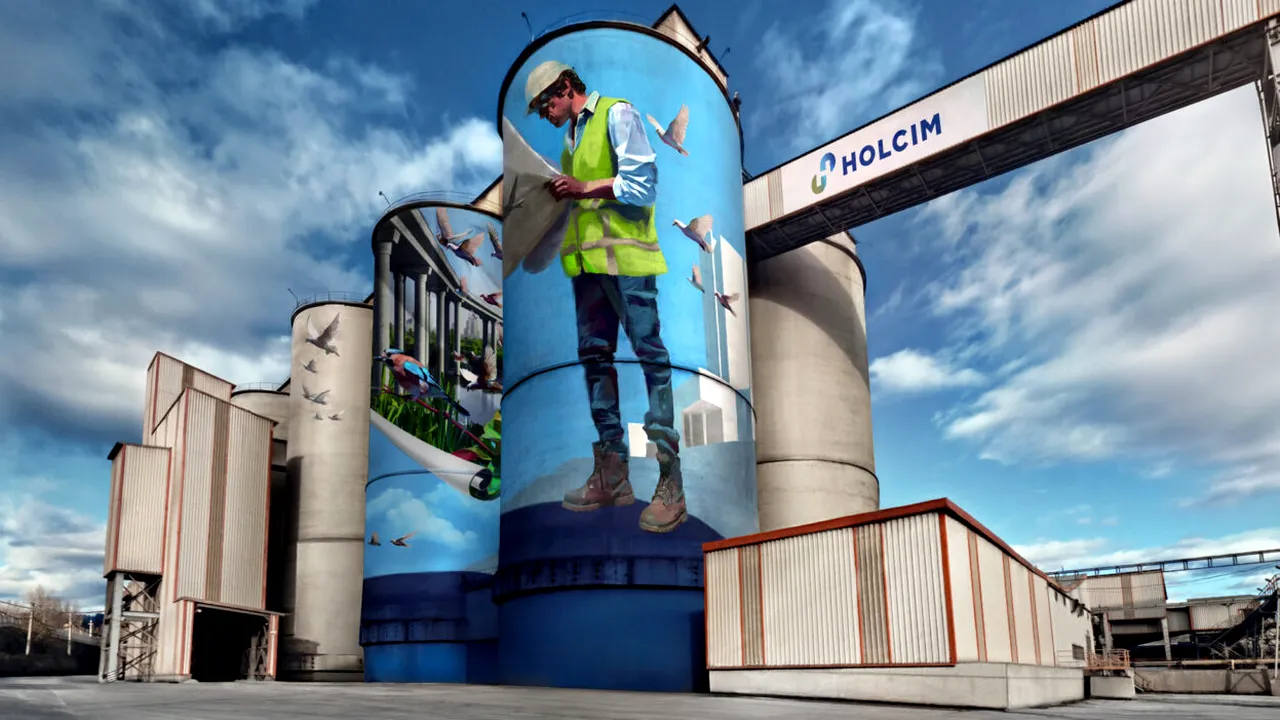 Holcim România marchează o premieră în industrie: primul mural sustenabil dintr-o fabrică din România