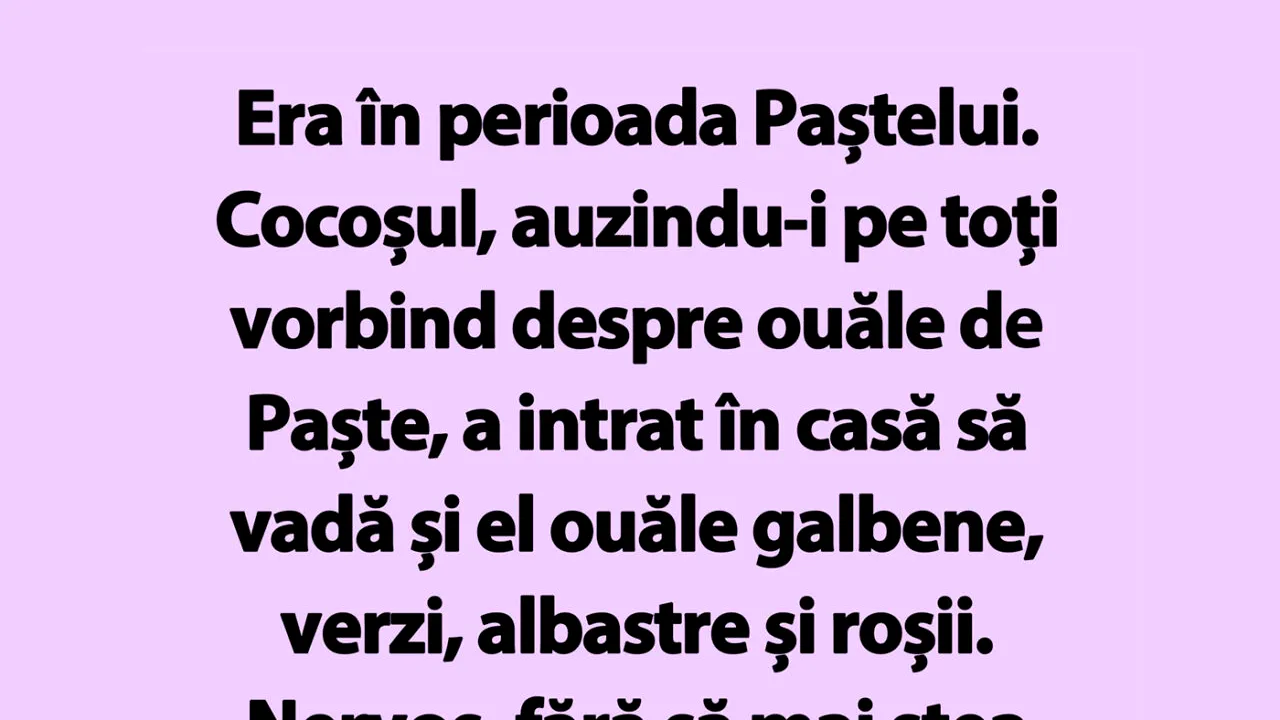 BANCUL ZILEI | Cocoșul și prima zi de Paște
