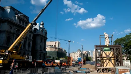 Oprescu: Cele patru statui au revenit la Universitate, în câteva săptămâni parcarea va fi funcțională