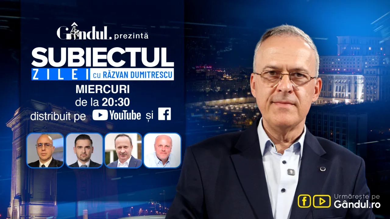 „Subiectul Zilei cu Răzvan Dumitrescu” începe miercuri, 07 octombrie, de la ora 20:30, live pe Gândul. Dezvăluiri în exclusivitate despre febra negocierilor