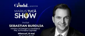 Marius Tucă Show începe MIERCURI, 8 mai, de la ora 19.20, live pe gândul.ro. Invitat: Sebastian Burduja