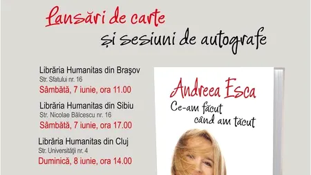 Andreea Esca, în turneu de promovare a cărții 