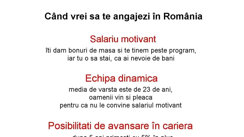 Banc | Ce înseamnă salariu motivant și program flexibil, când vrei să te angajezi în România