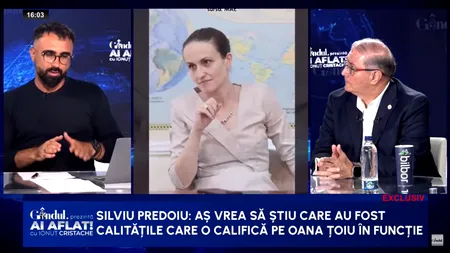 Silviu Predoiu: Aș vrea să știu care au fost calitățile care o califică pe Oana Țoiu în funcție