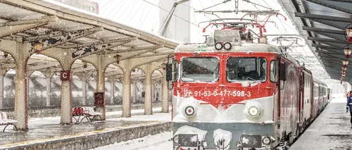 Traficul feroviar se desfășoară în condiții de ninsoare și viscol în toată țara. Anunțul <i class='ep-highlight'>CFR</i>