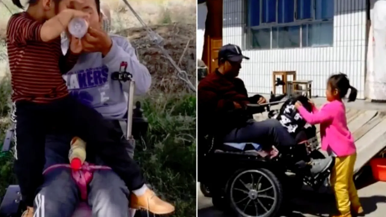 O fetiță de ȘASE ANI are grijă de tatăl ei PARALIZAT, după ce mama I-A ABANDONAT. Cum a fost numită EROINA de internauți