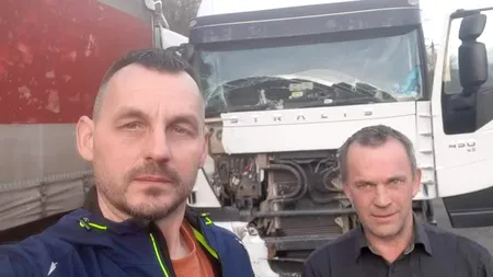 Abandonat într-o parcare de pe Valea Oltului! Un șofer de TIR ucrainean trăiește din mila colegilor, după ce patronul a refuzat să îl ajute pentru că a provocat un accident