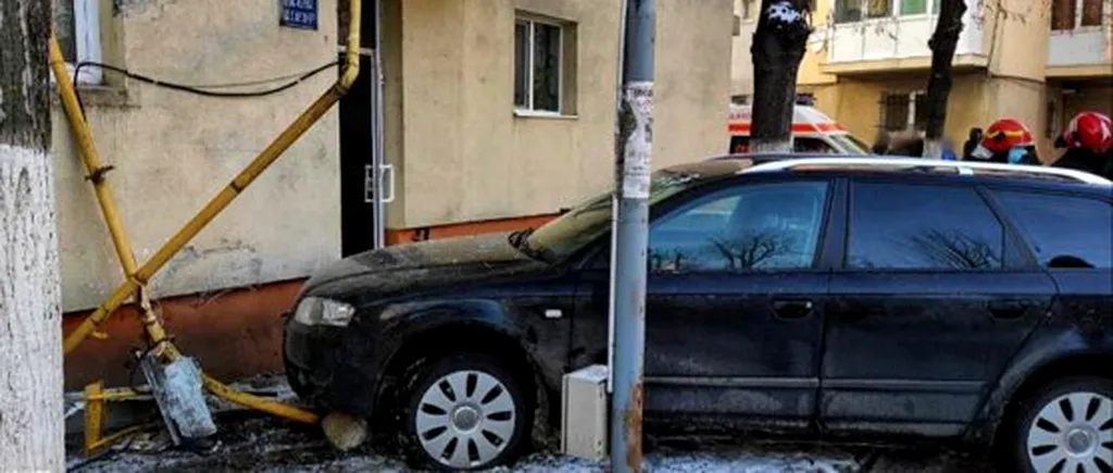 Pericol de explozie la Giurgiu, după ce un autoturism a avariat conducta de gaz de la un bloc. Toți locatarii au fost evacuați
