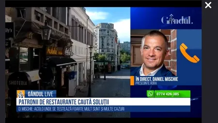 GÂNDUL LIVE. Daniel Mischie, președintele HORA: Dacă instituțiile din România nu vor face demersuri pentru a permite accesul fără restricții pentru cei care au anticorpi, industria își va reveni după anul 2025