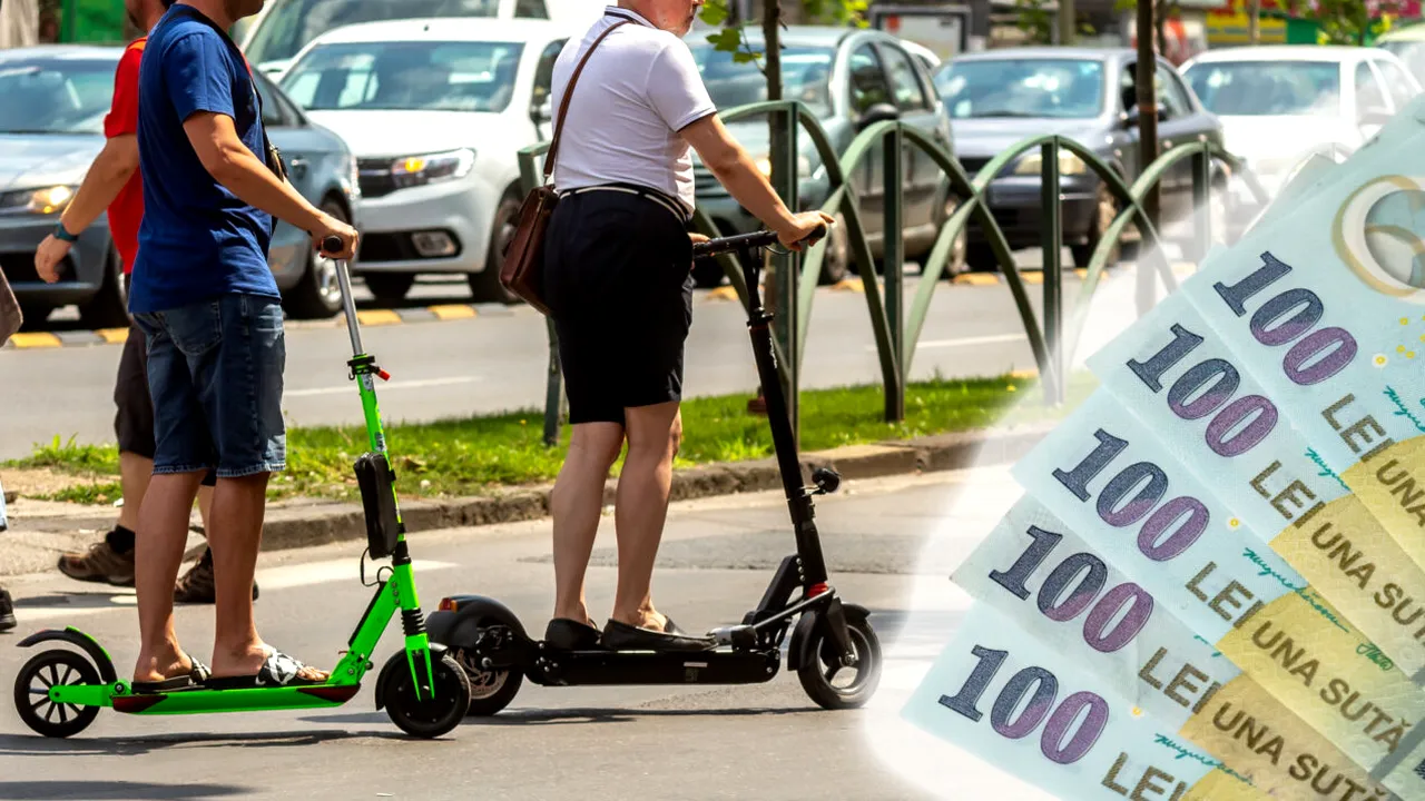 Circuli cu trotineta în oraș? Greșeala care îți poate aduce o amendă de până la 2.000 de lei