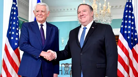 Teodor Meleșcanu și secretarul de stat american Michael Pompeo, discuții despre candidatura României la un loc nepermanent în Consiliul de Securitate al ONU
